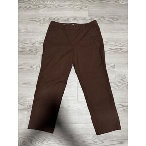 Loft The Riviera Slim Pants Womens 10 Brown Tailored Stretch Trousers Workwear